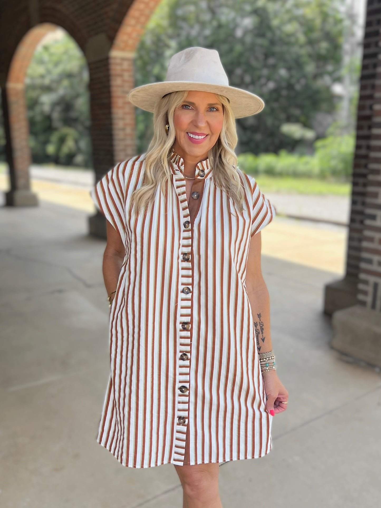 Striped Button Up Dress