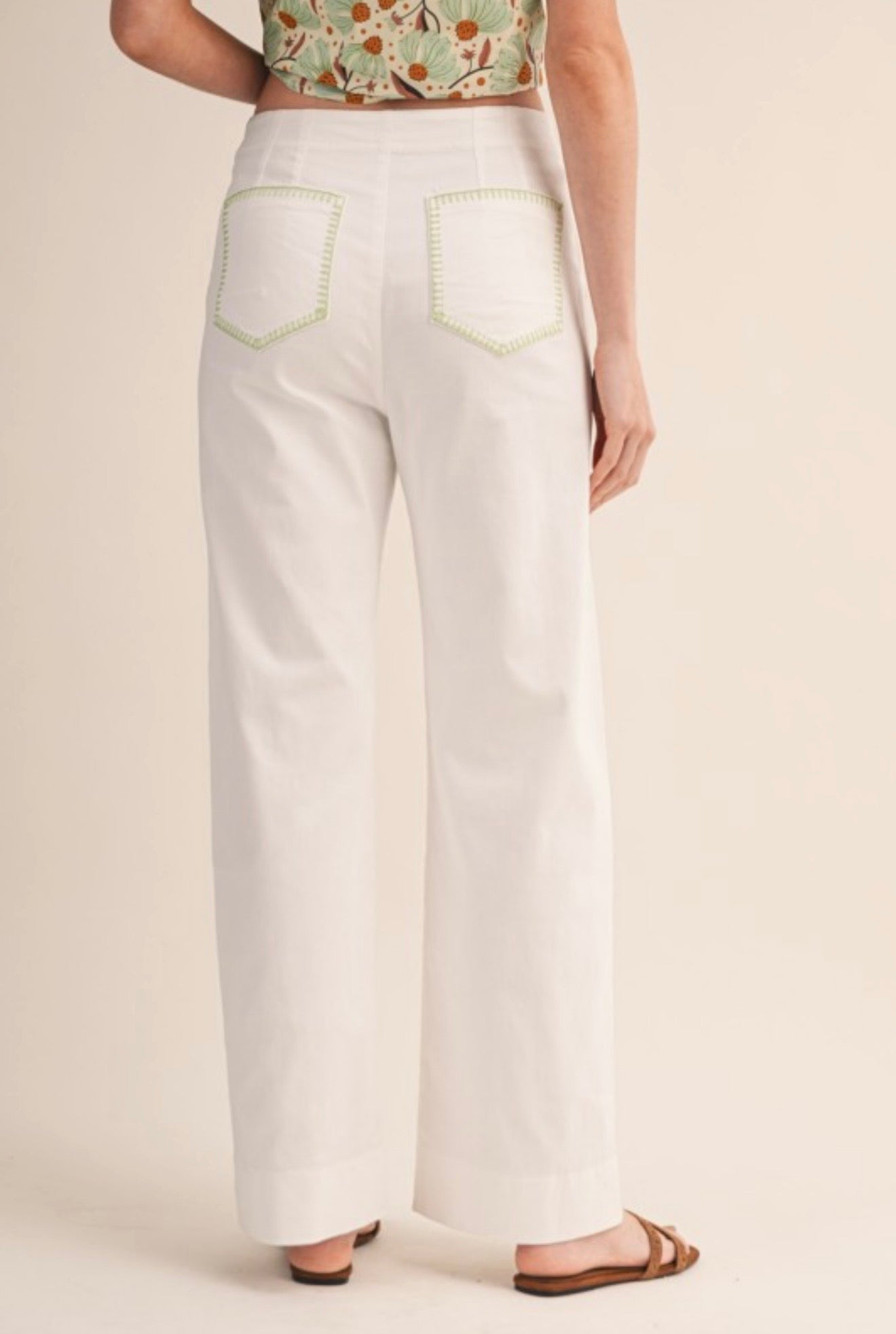 Contrast Stitching Pants