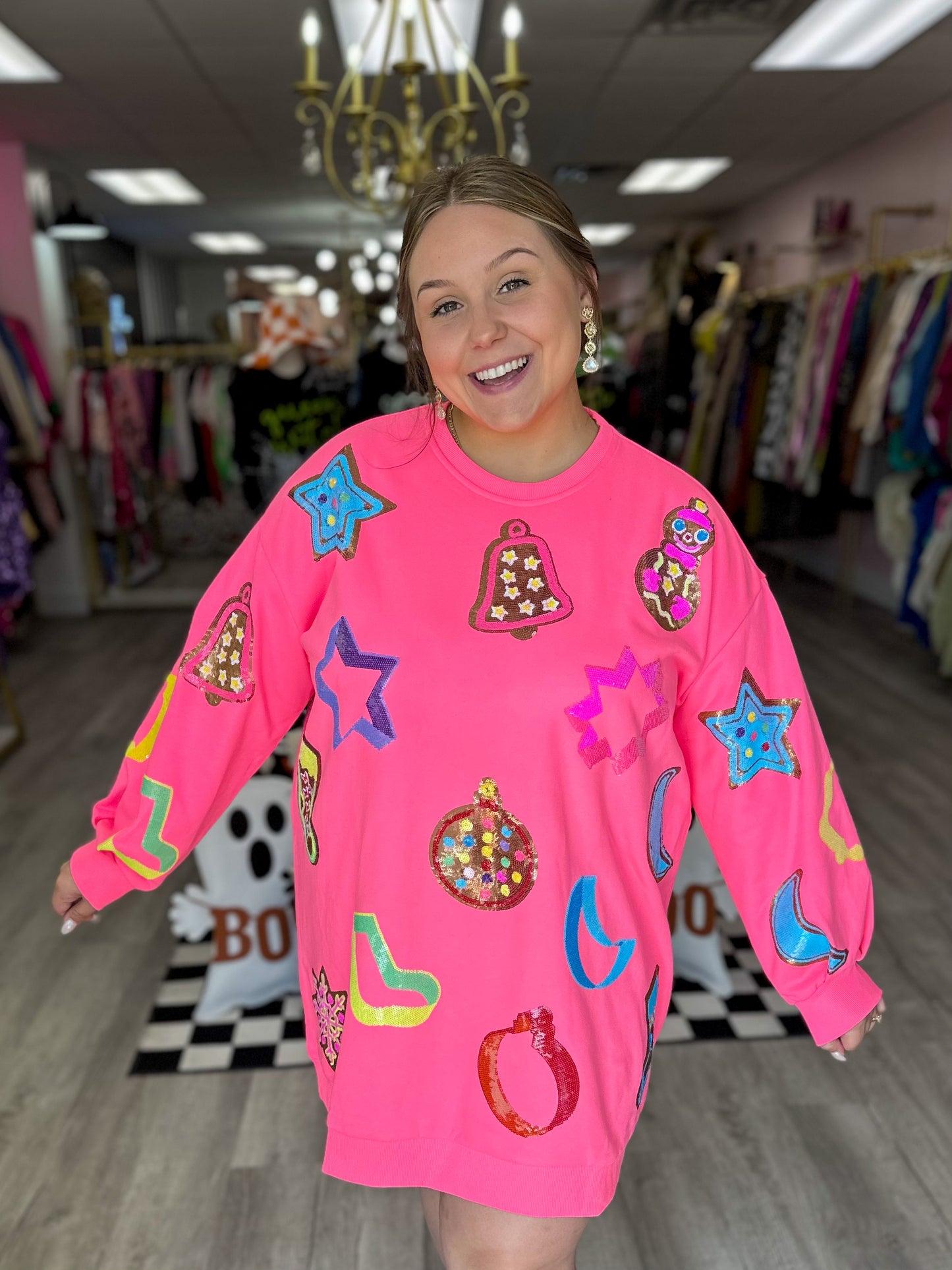 QOS Cookie Cutter Sweatshirt Dress