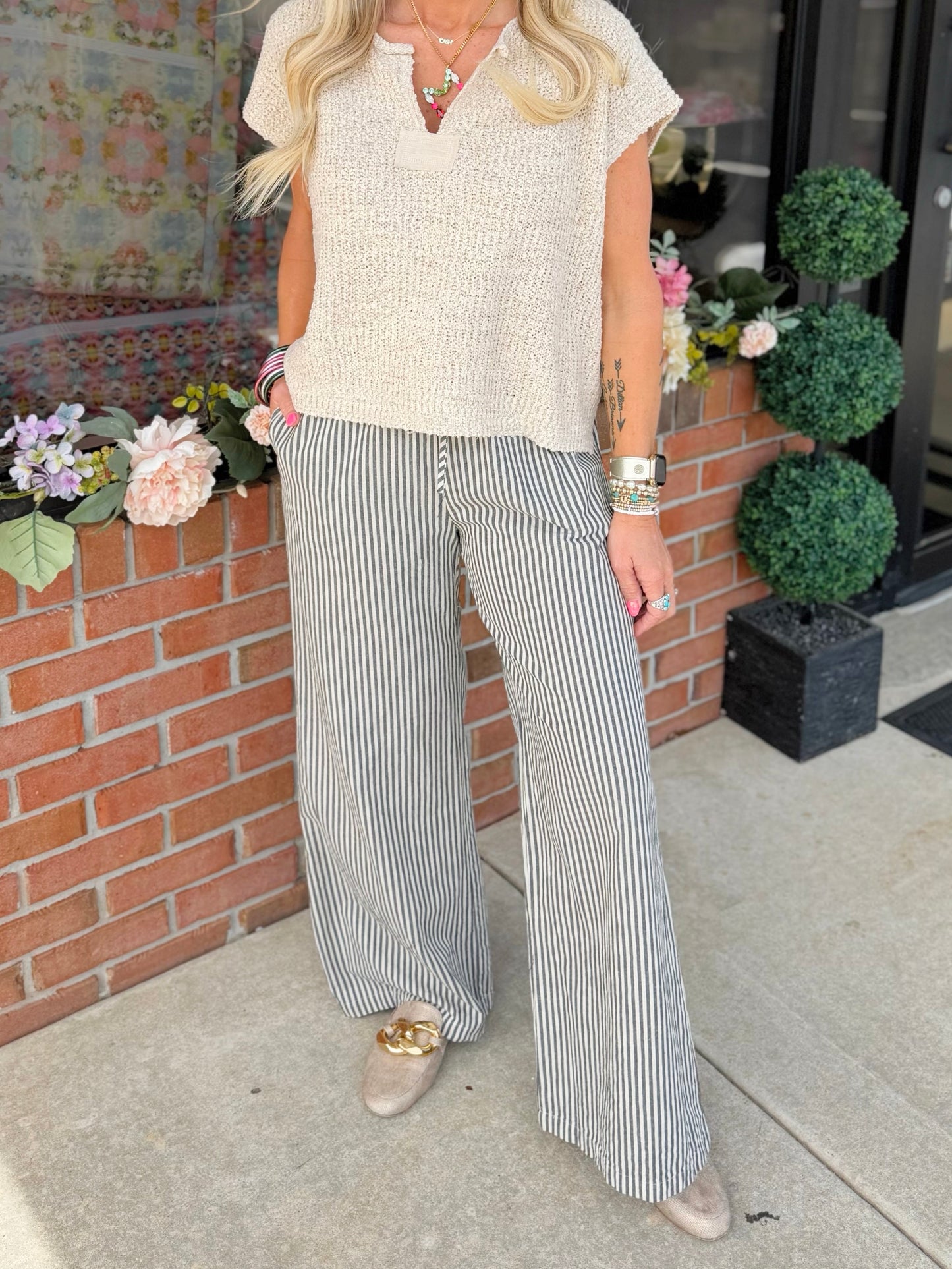 Striped Linen Pants