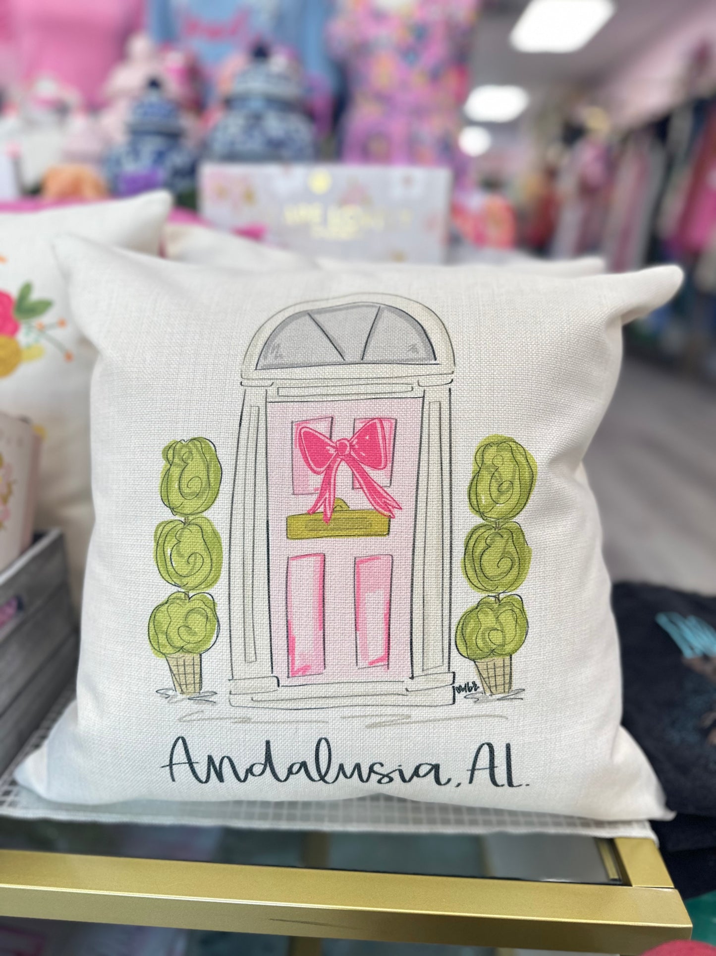 Pink Door Custom Pillow