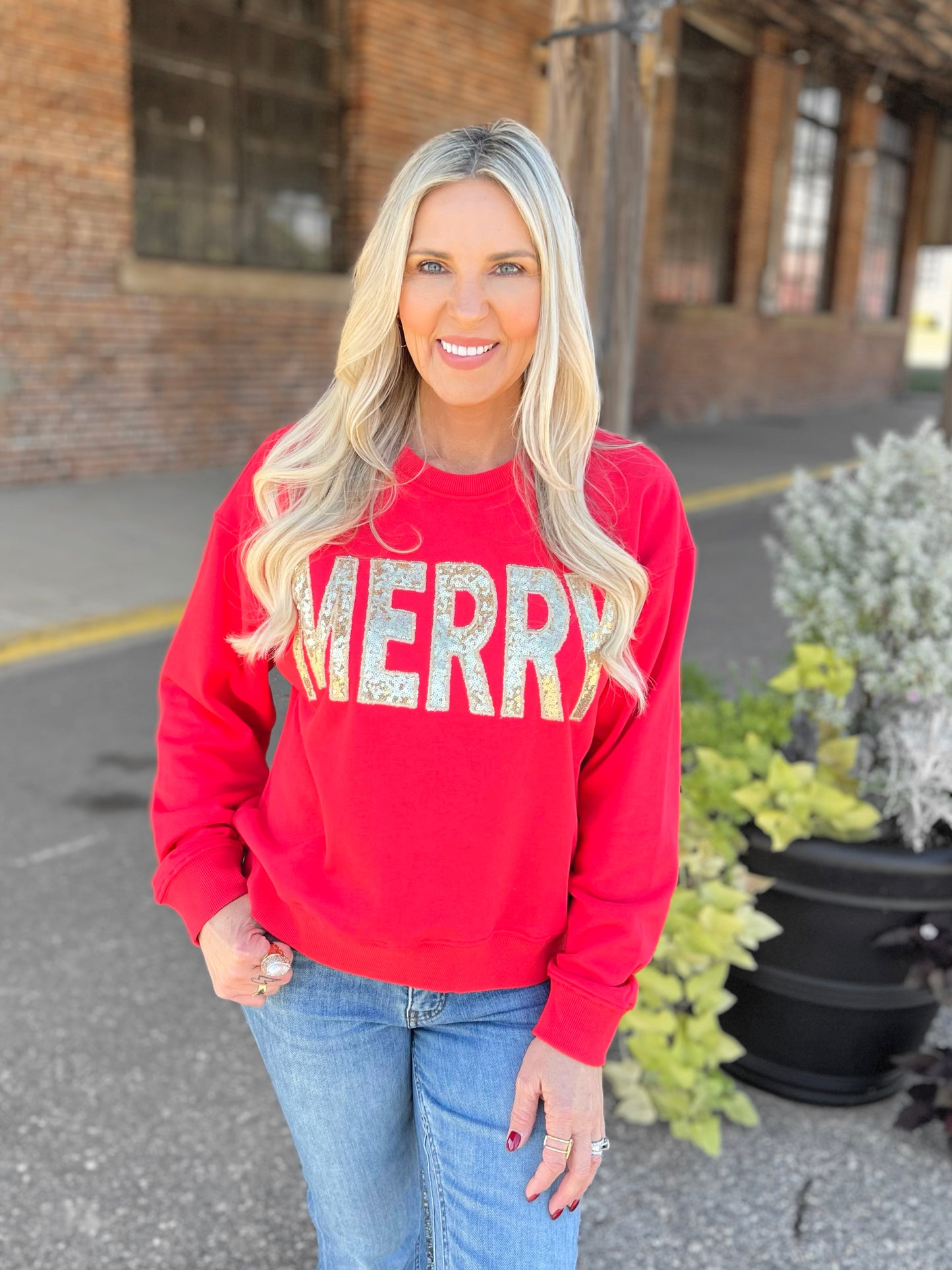 Merry Sequin Sweatshirt