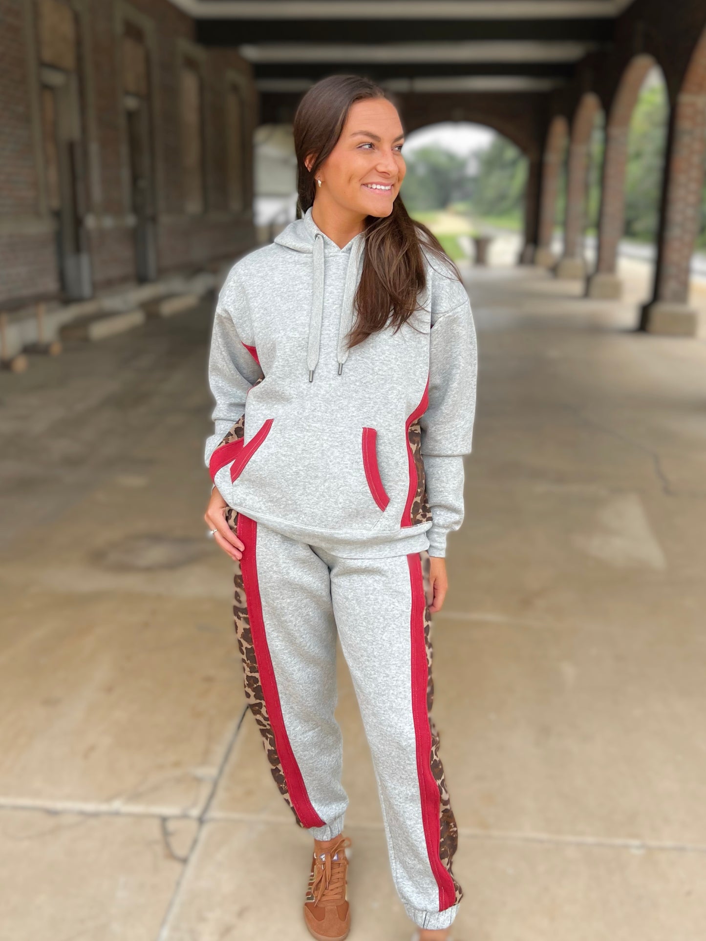 VH Leopard Print & Red Taping Hoodie