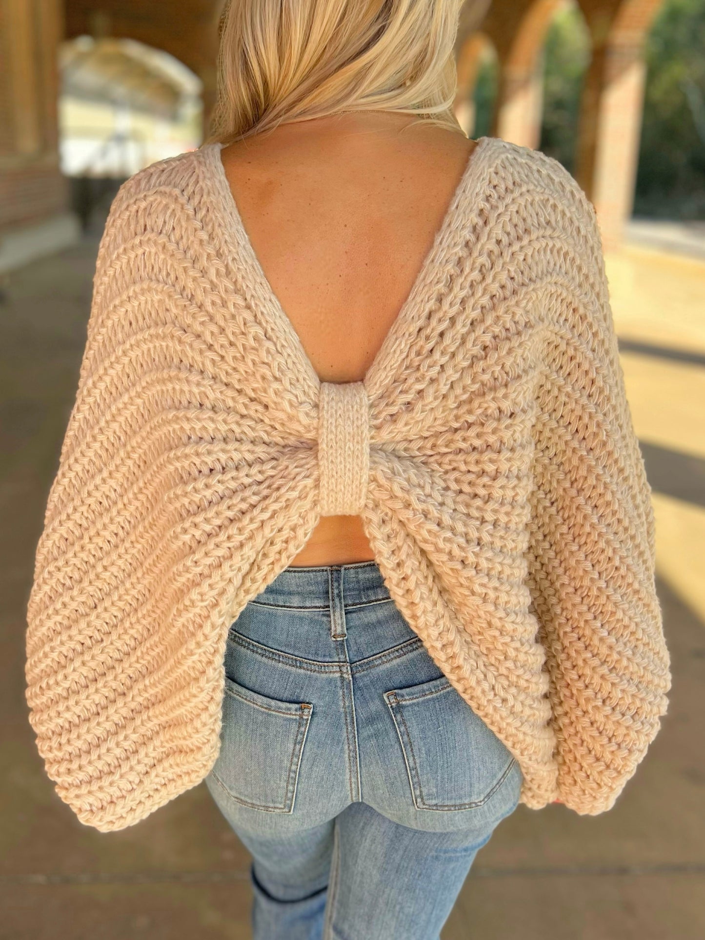 Chunky Knit Bow Sweater