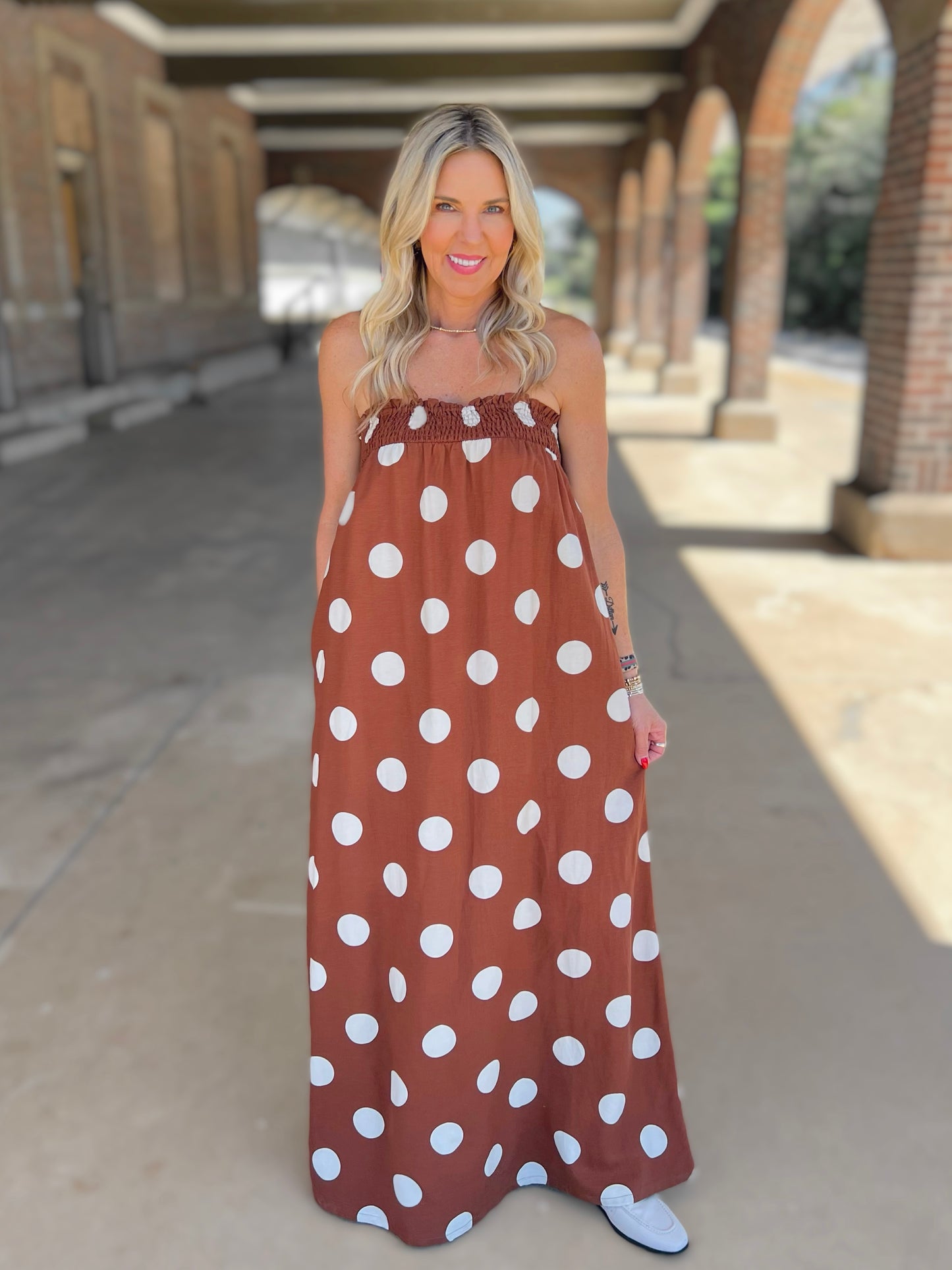 Sandy Polka Dot Maxi Dress