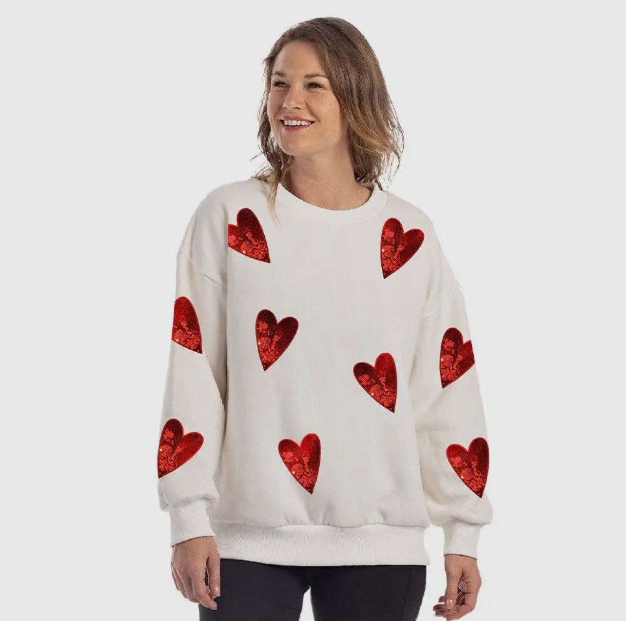 Sequined Hearts Sweatshirt