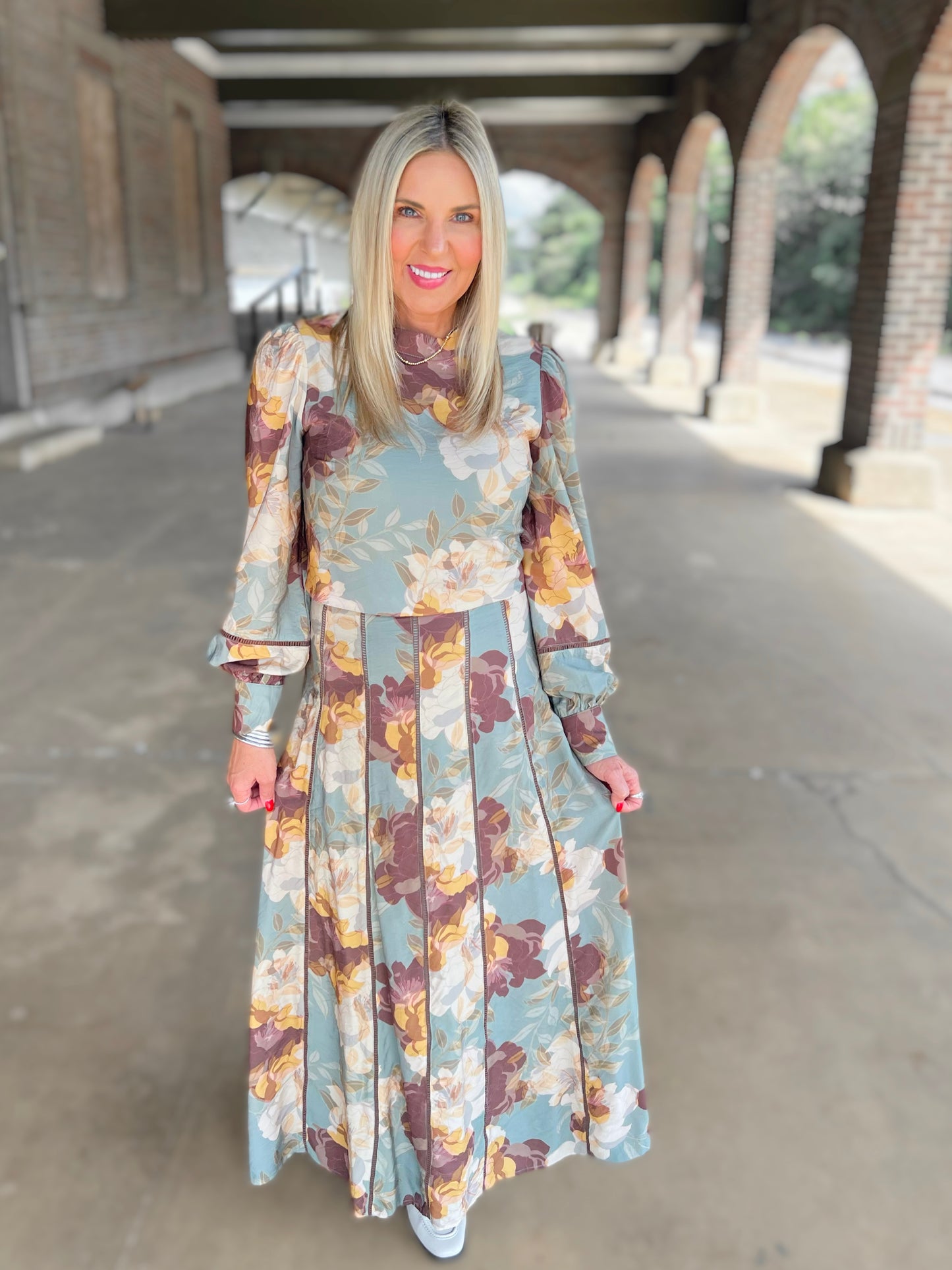 Floral Frenzy Mock Neck Top