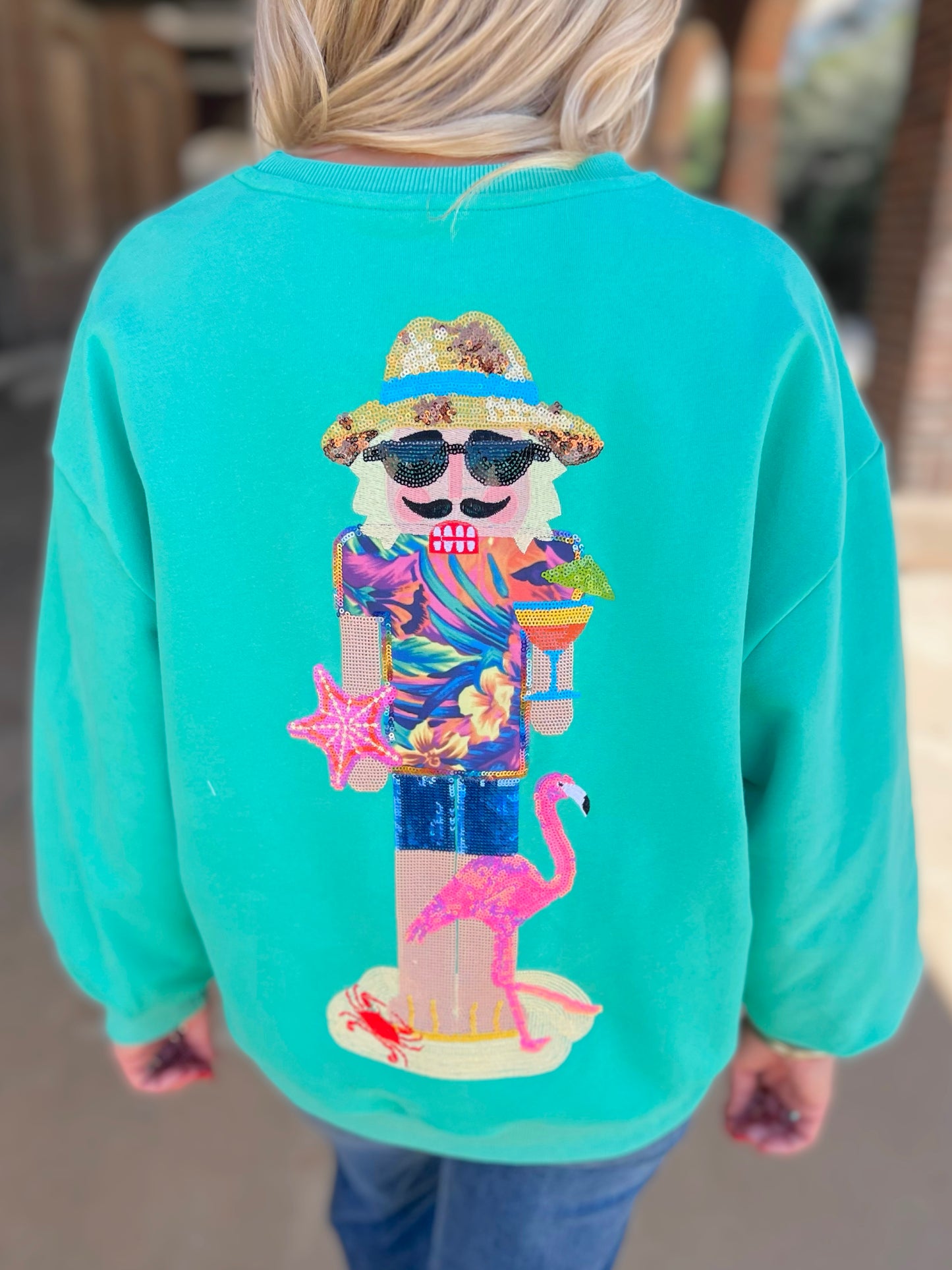 QOS Tropical Vacation Nutcracker Sweatshirt