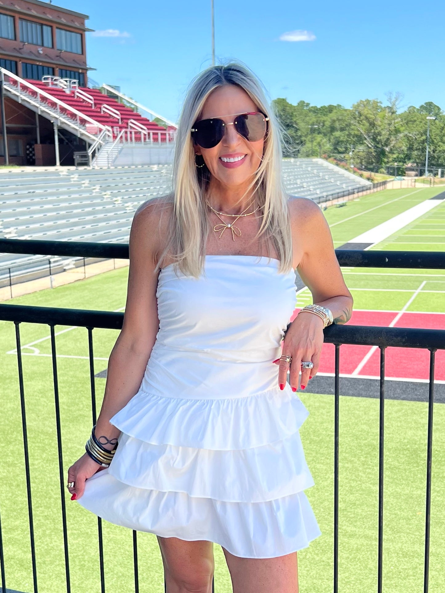 Strapless Ruffle Romper Dress