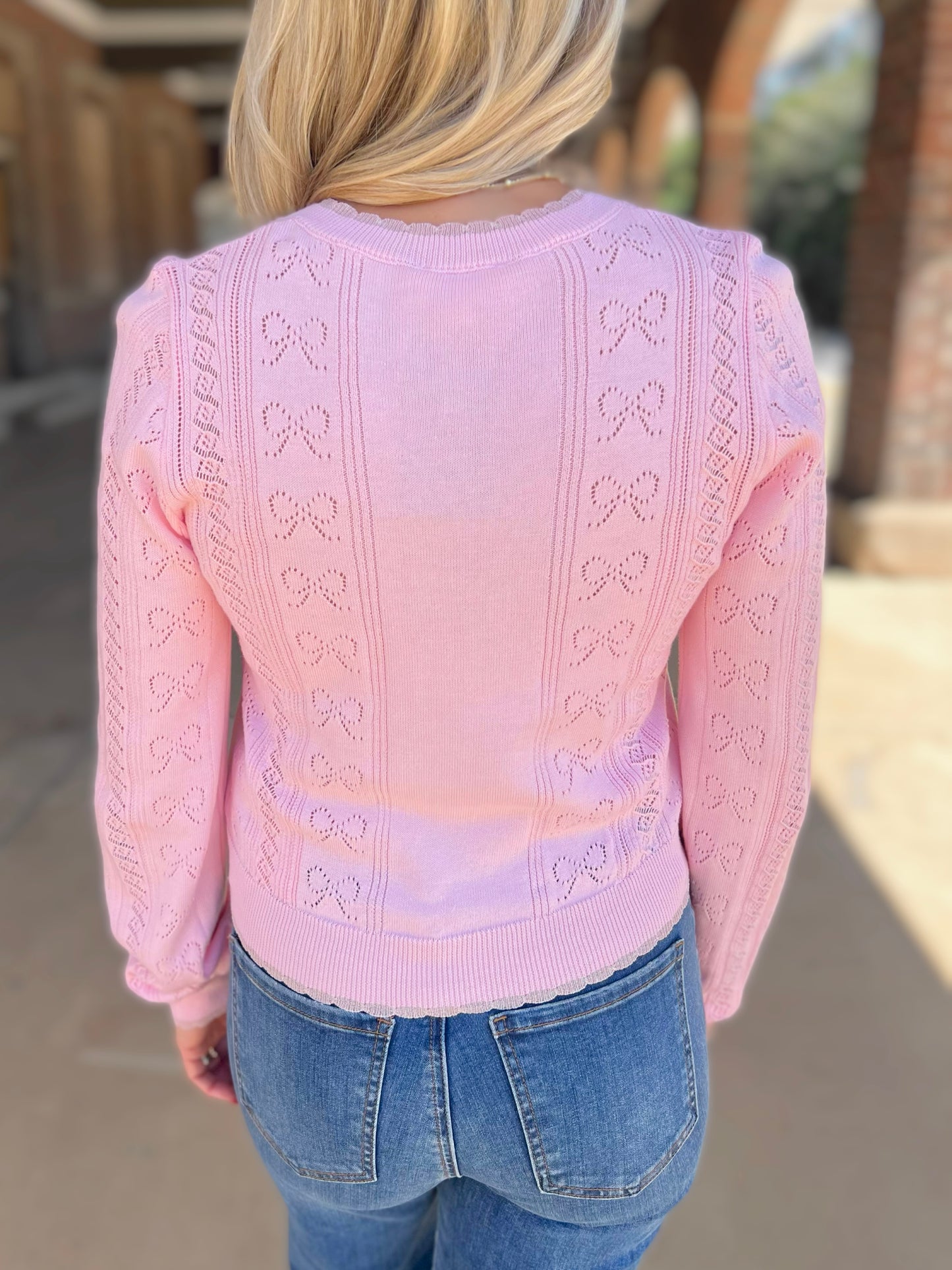 Bow Pointelle Cardigan