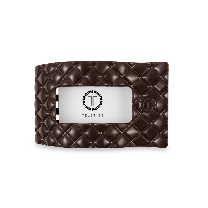 Truly Taupe Quilted Flat Rectangle Hair Clip