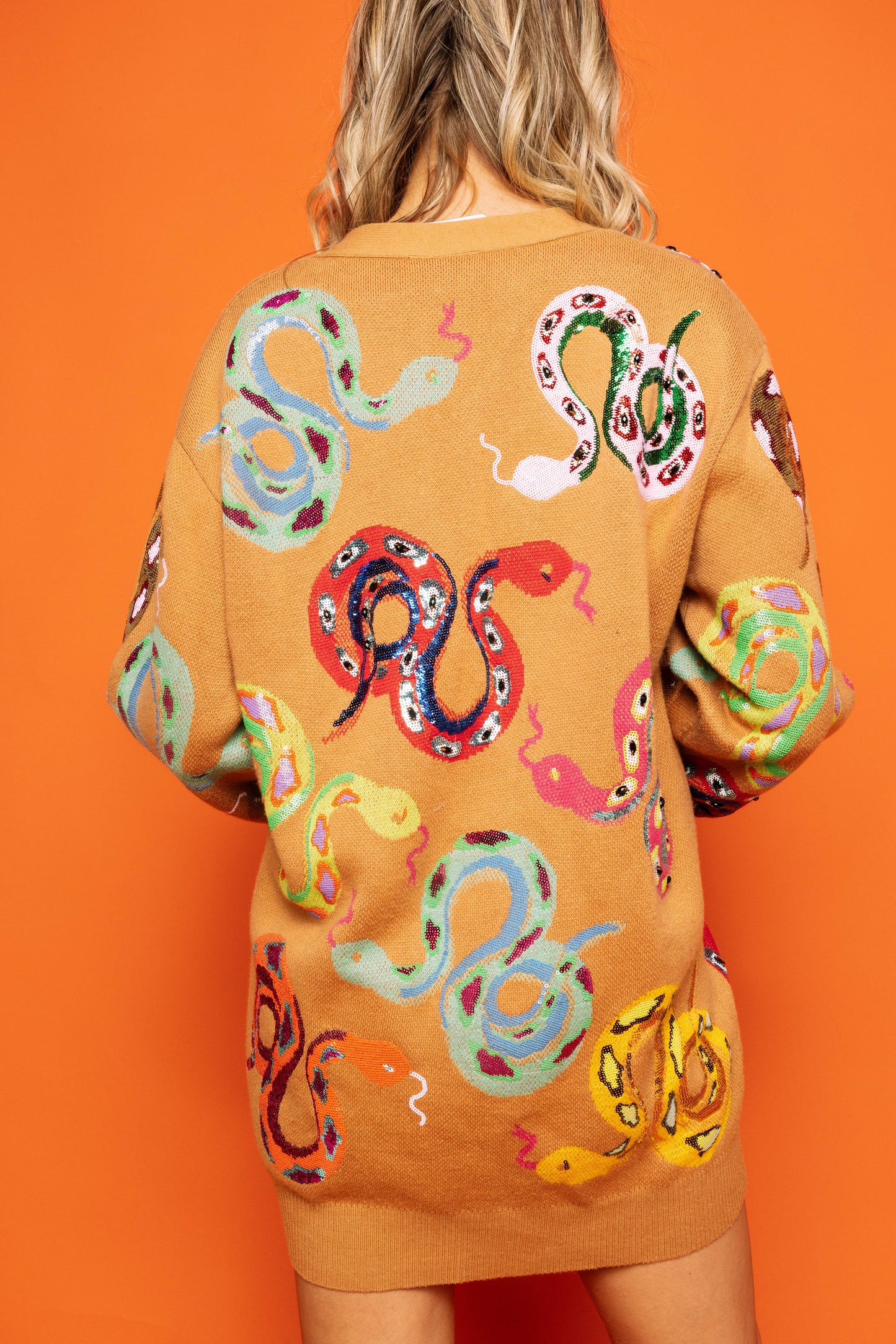 QOS Multi Snake Cardigan Dress