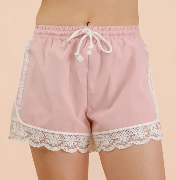 Lace Trim Activewear Shorts