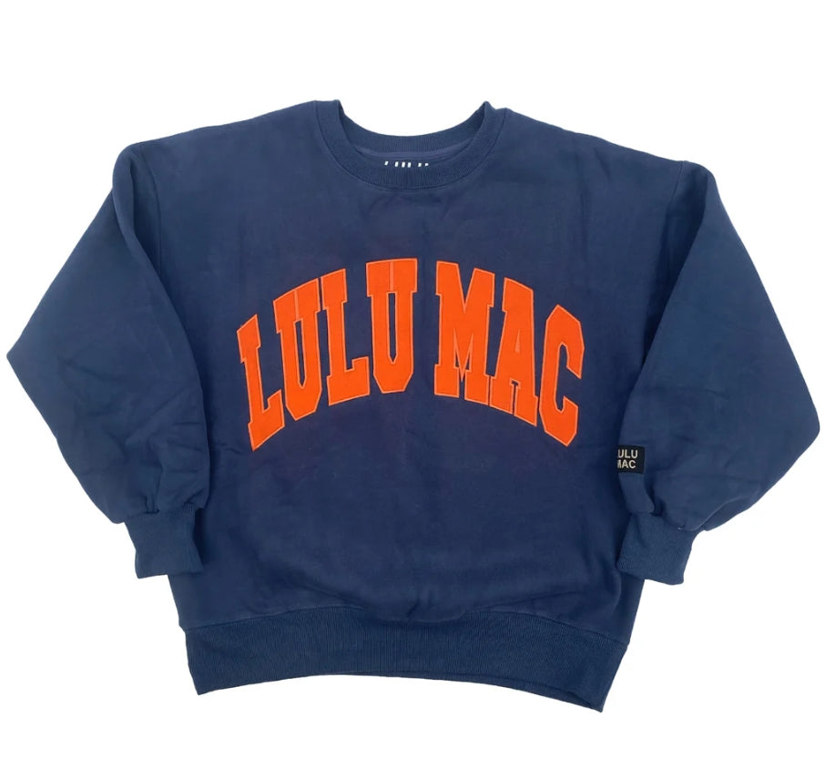 LULU MAC Sweatshirt: Navy/Orange Stitch
