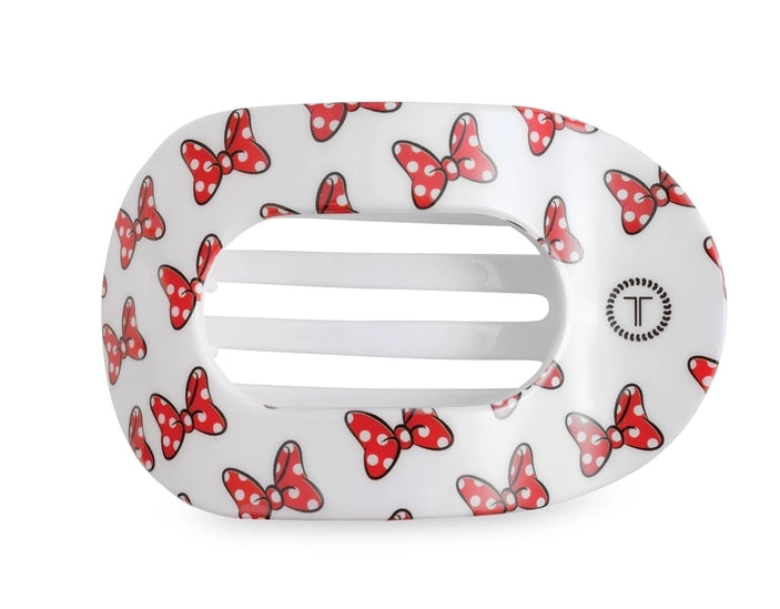 Teleties Flat Round Hair Clip: Minnie Mouse Bows