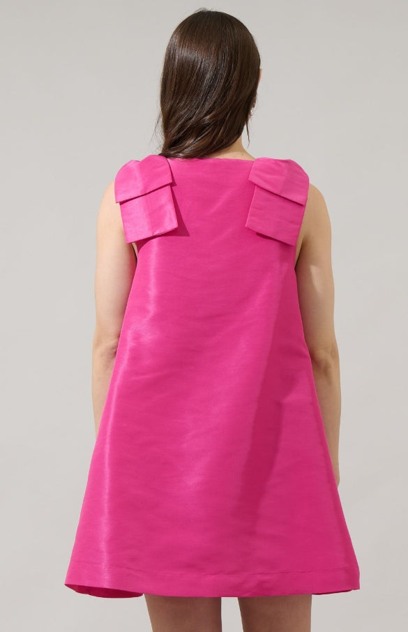 Alani Bow Trapeze Mini Dress