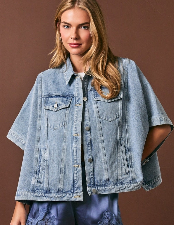 Denim Cape Jacket