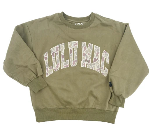 LULU MAC Sweatshirt: Green/Camo