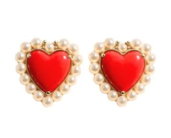 Brianna Cannon: Heart/Pearl Studs