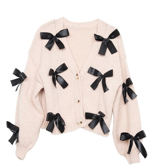 Satin Bow Cardigan