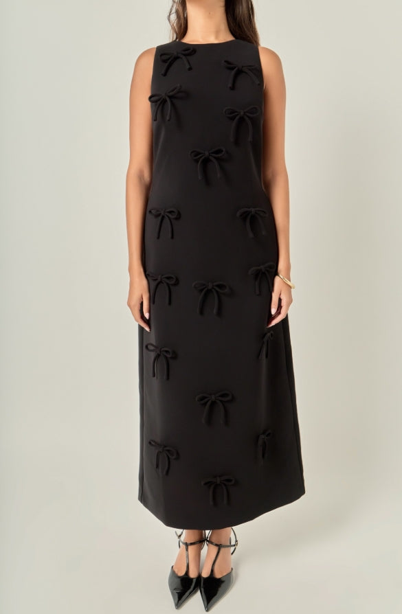 Bow Embellished Midi Dress