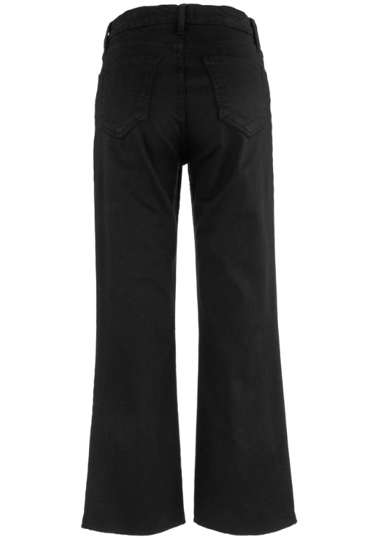 Kelsey HR Ankle Flare with Raw Hem - Black