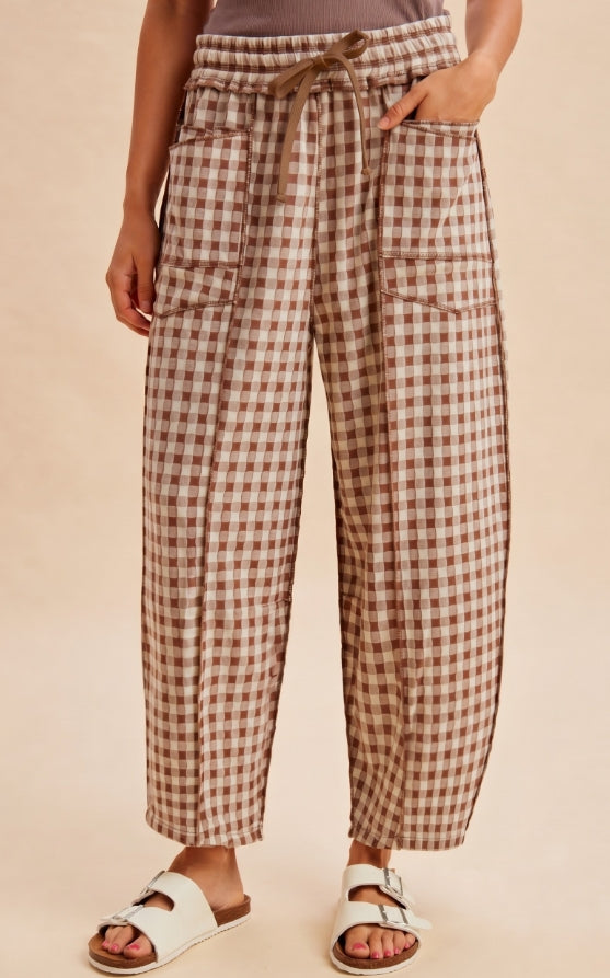 Soft Knit Checkered Pants