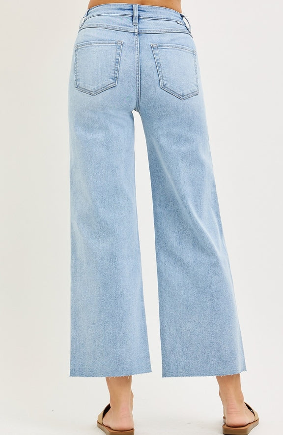 Risen: TC High Rise Wide Leg Crop Jeans