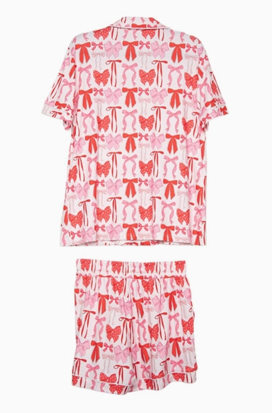 Pink & Red Coquette Bow PJ Set
