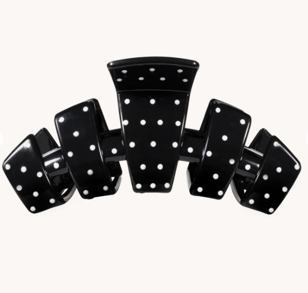 Teleties: Classic Black Polka Dot Party Hair Clip