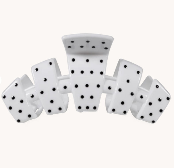 Teleties: Classic White Polka Dot Party Hair Clip