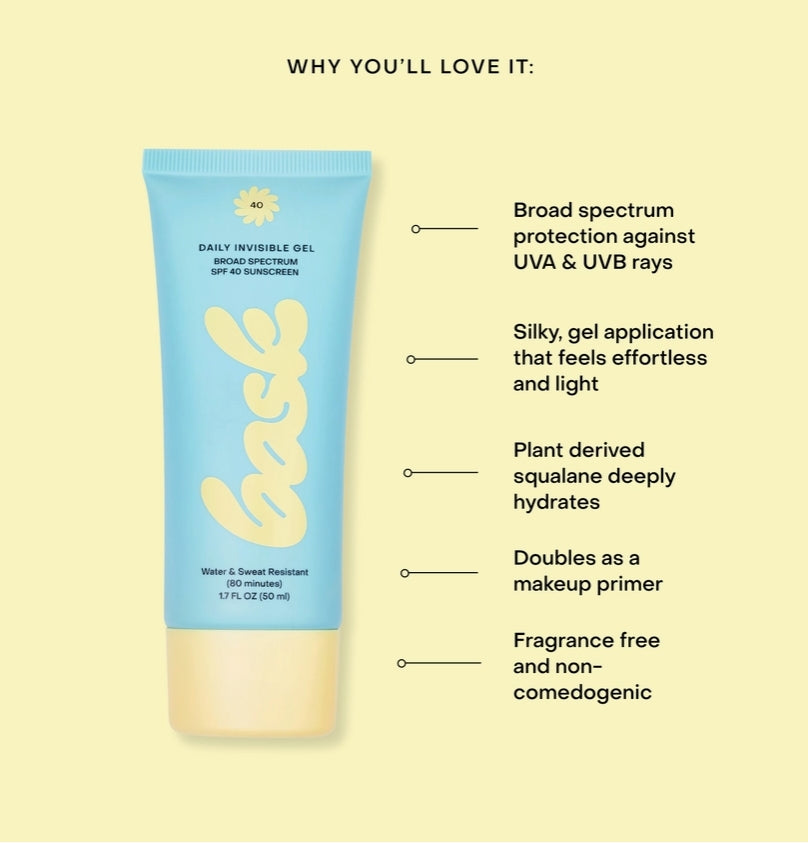 Bask Spf 40 Daily Invisible Gel Sunscreen