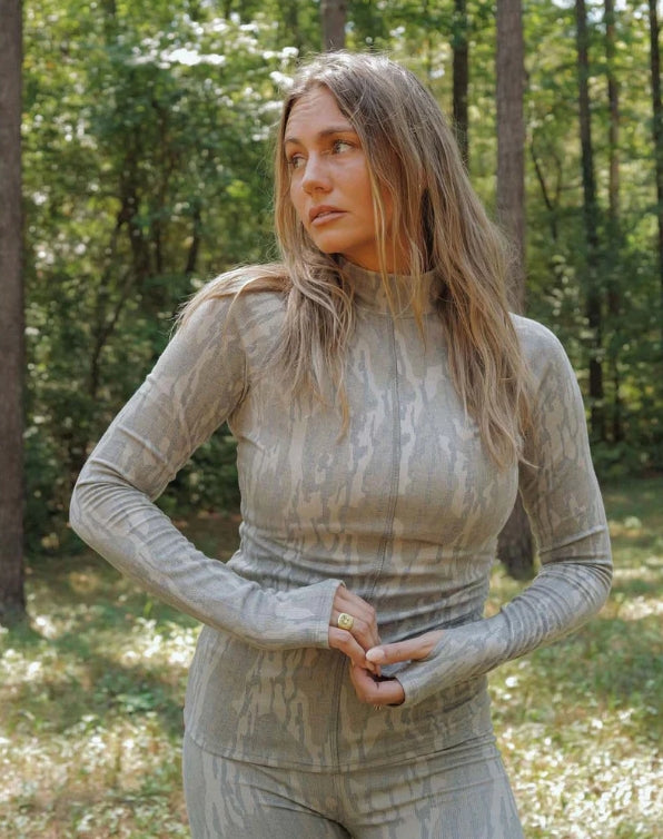 Tribe Kelley Ribbed Mock Neck: Bottomland