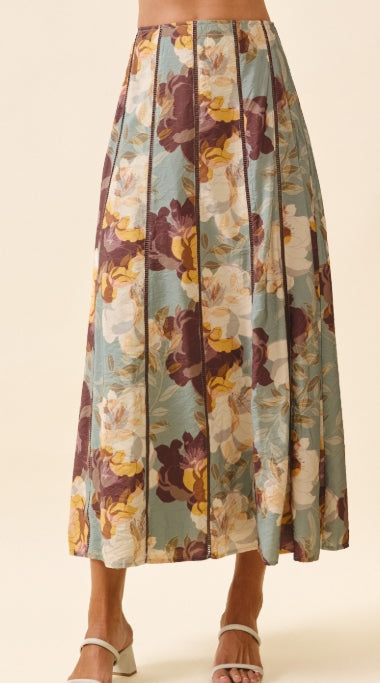 Floral Frenzy Midi Skirt