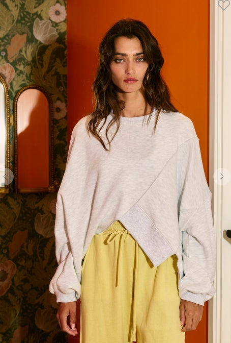 Asymmetrical Hem Terry Sweatshirt