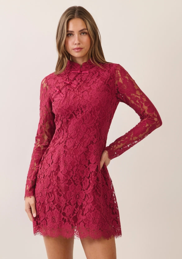 Floral Lace Mini Dress