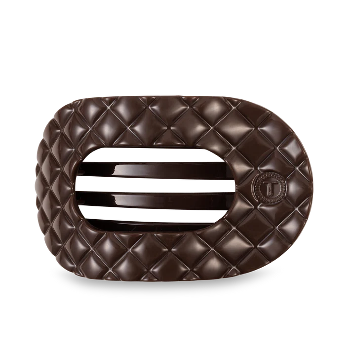 Truly Taupe Quilted Flat Round Hair Clip