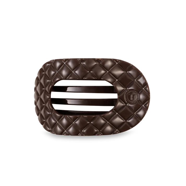 Truly Taupe Quilted Flat Round Hair Clip