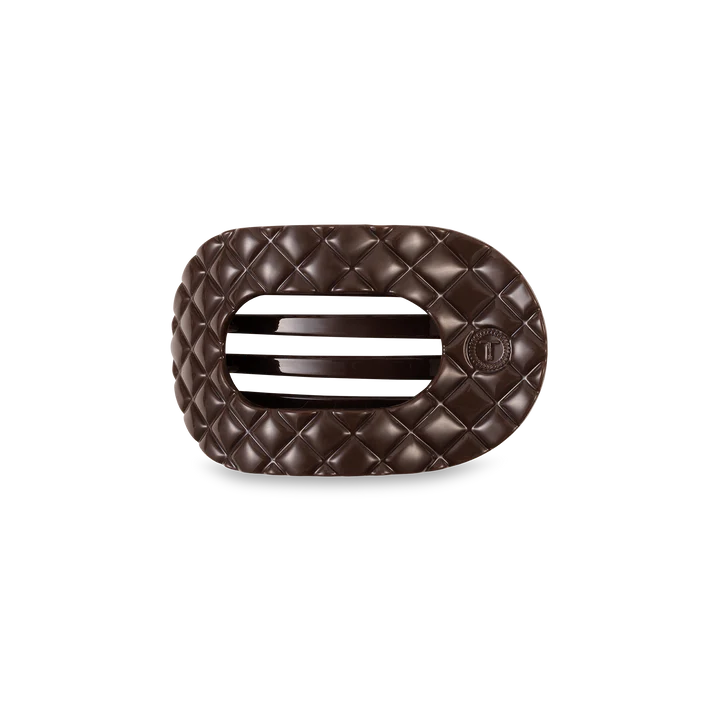 Truly Taupe Quilted Flat Round Hair Clip