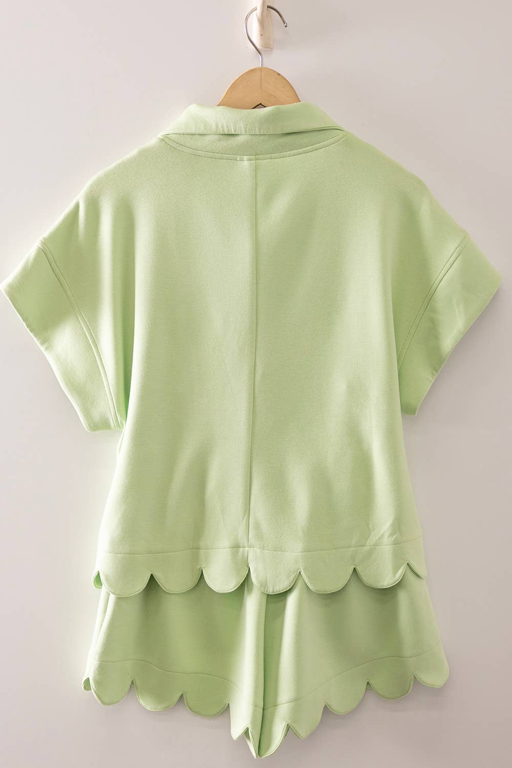 Half-Zip Scallop Short Set