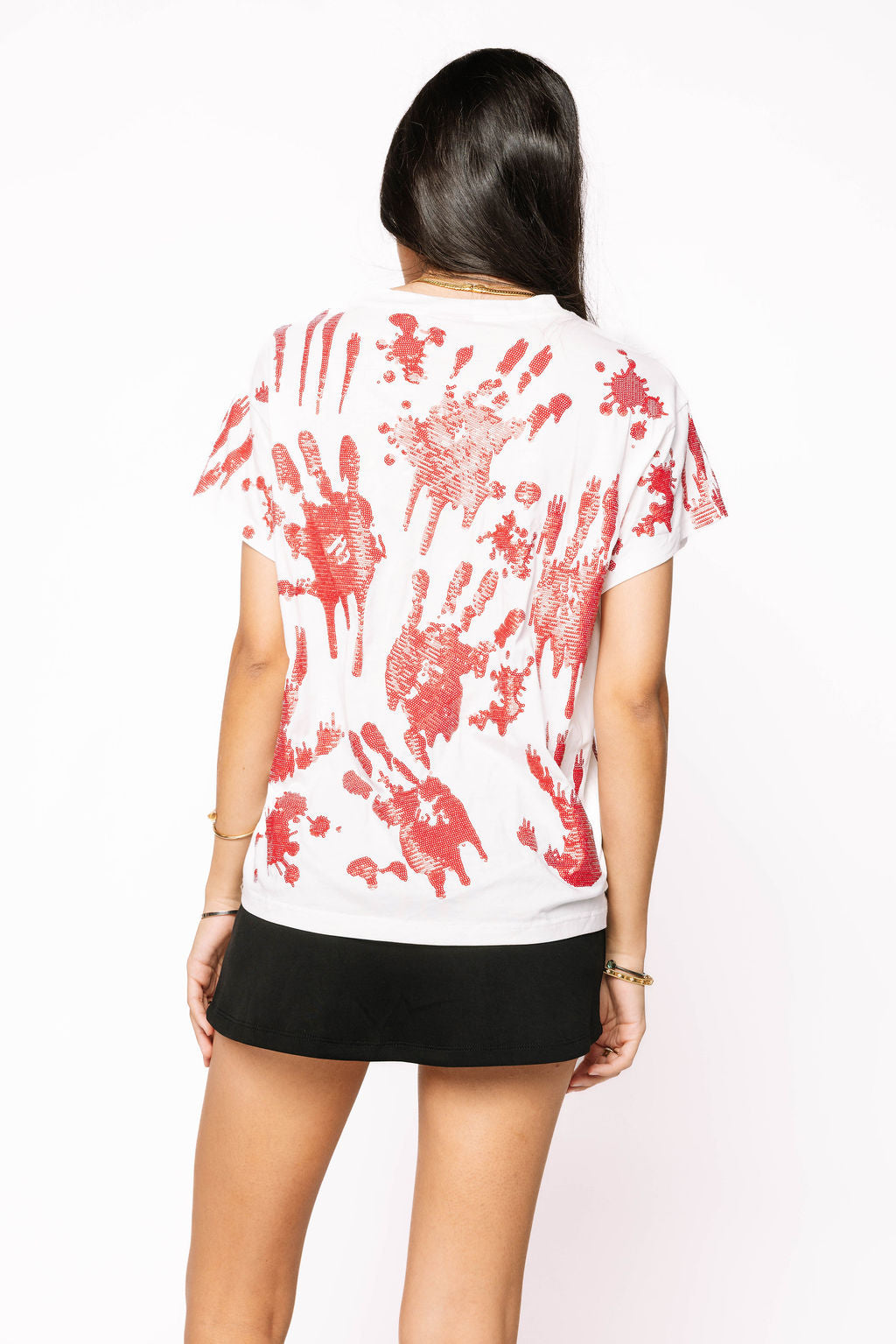 QOS Sequin Bloody Hands Tee