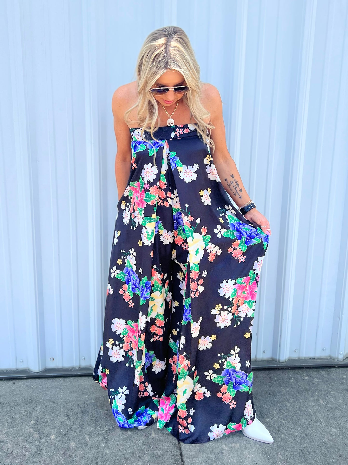 Black Floral Jumpsuit
