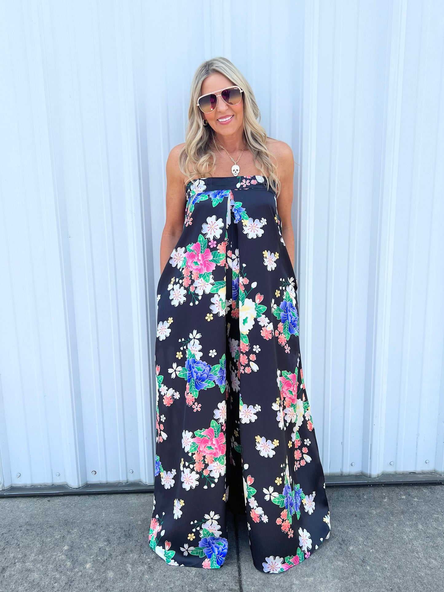 Black Floral Jumpsuit