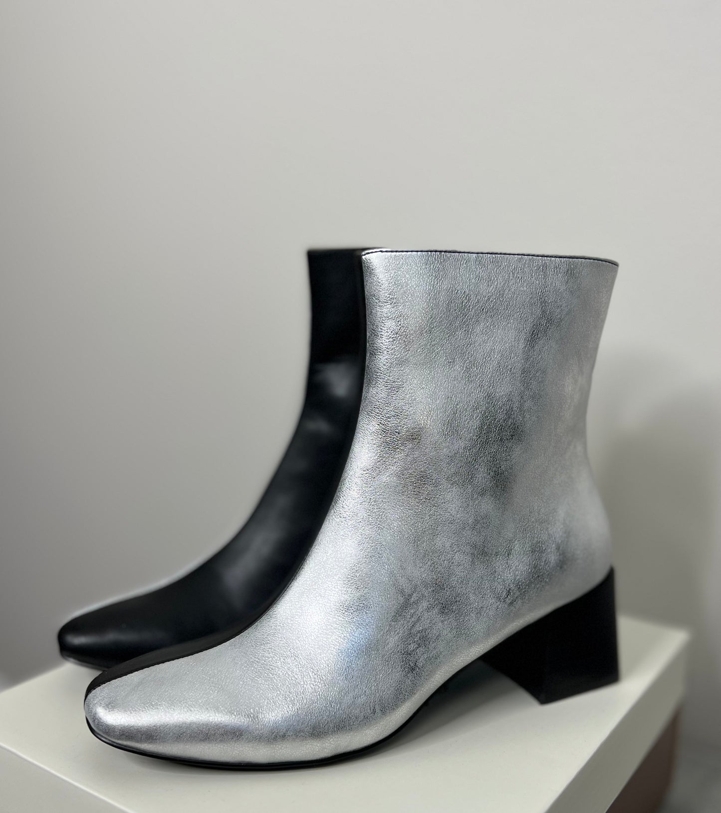 Metallic Color Block Booties