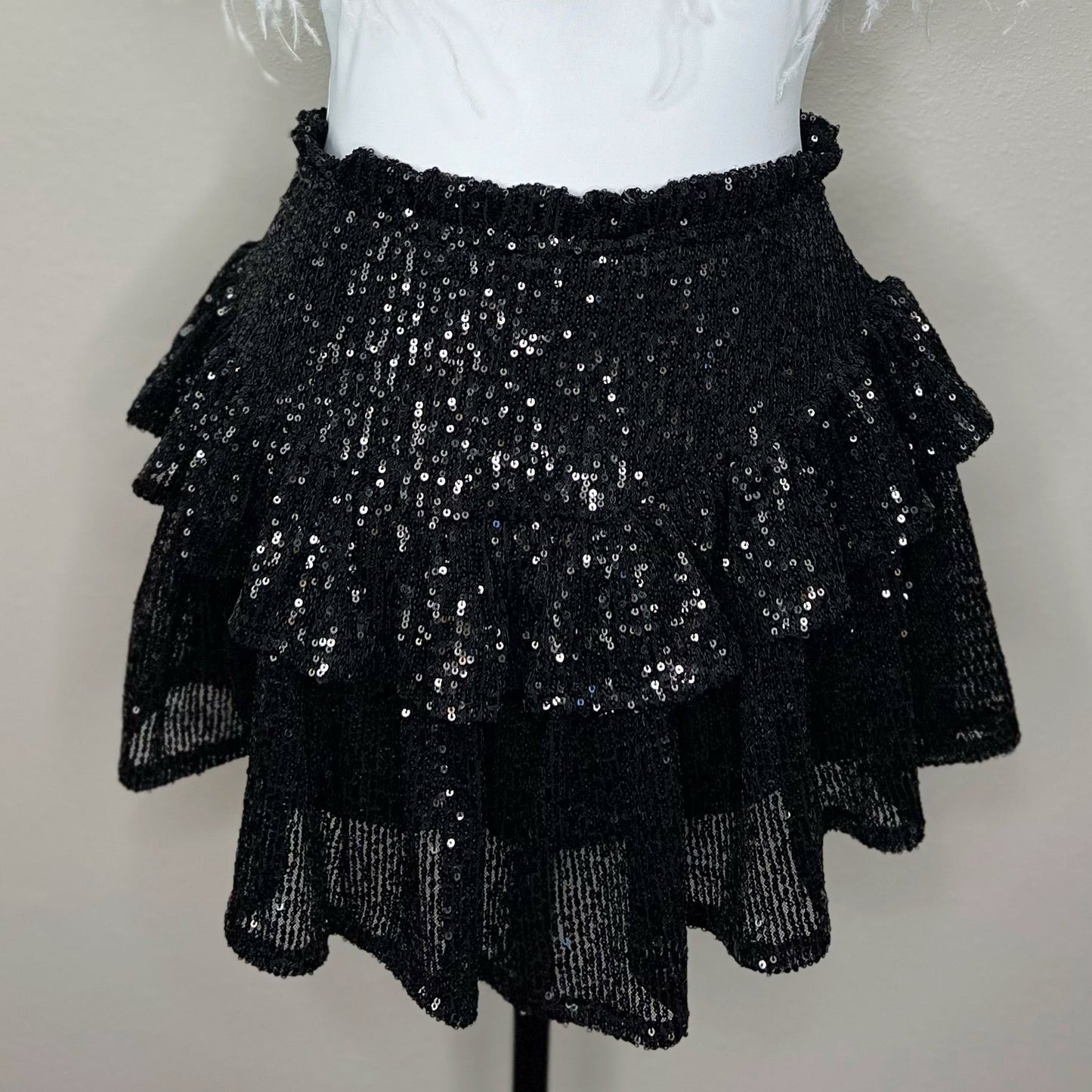 Ruffle Sequin Skirt