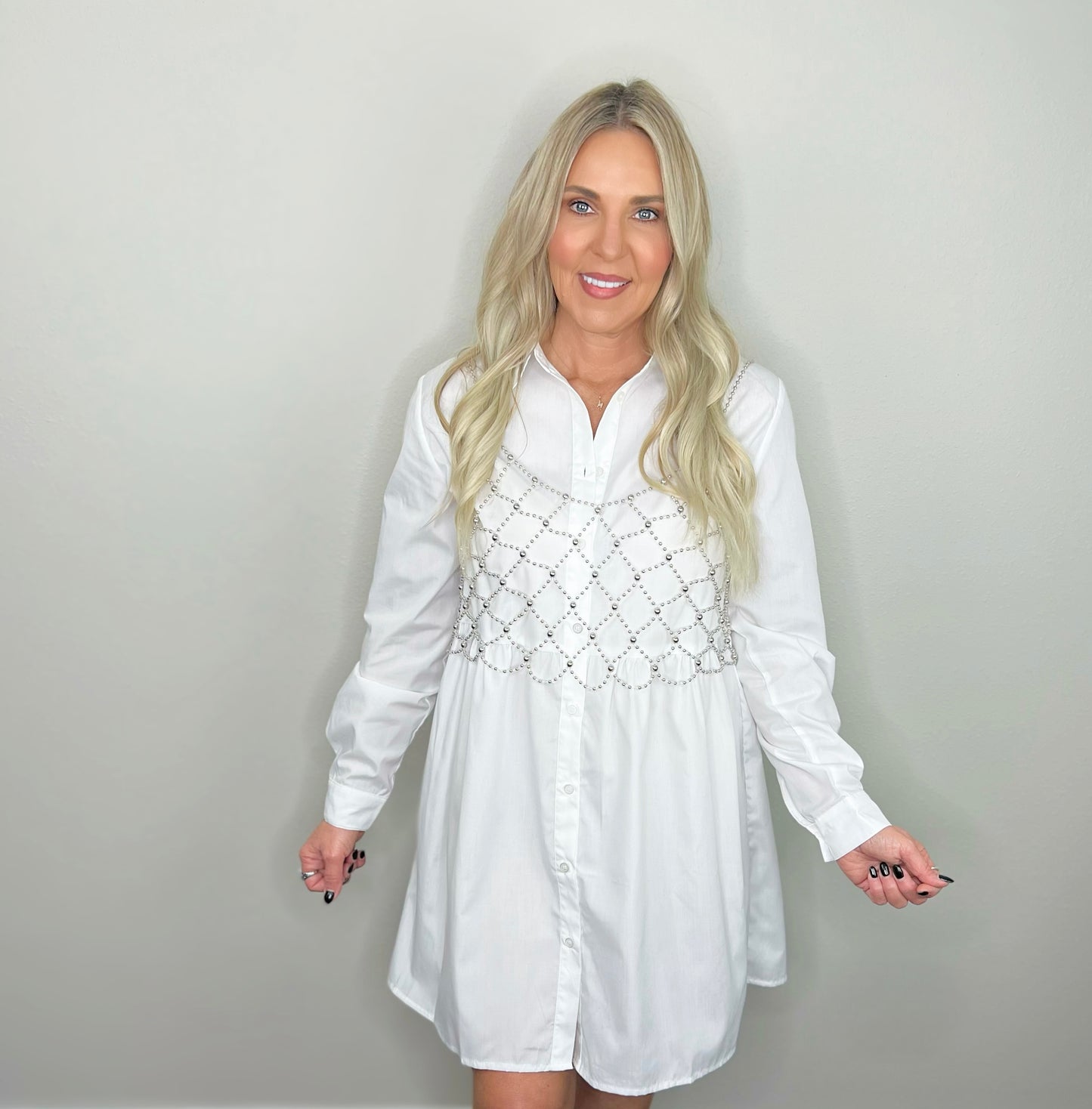 White Button Down Dress