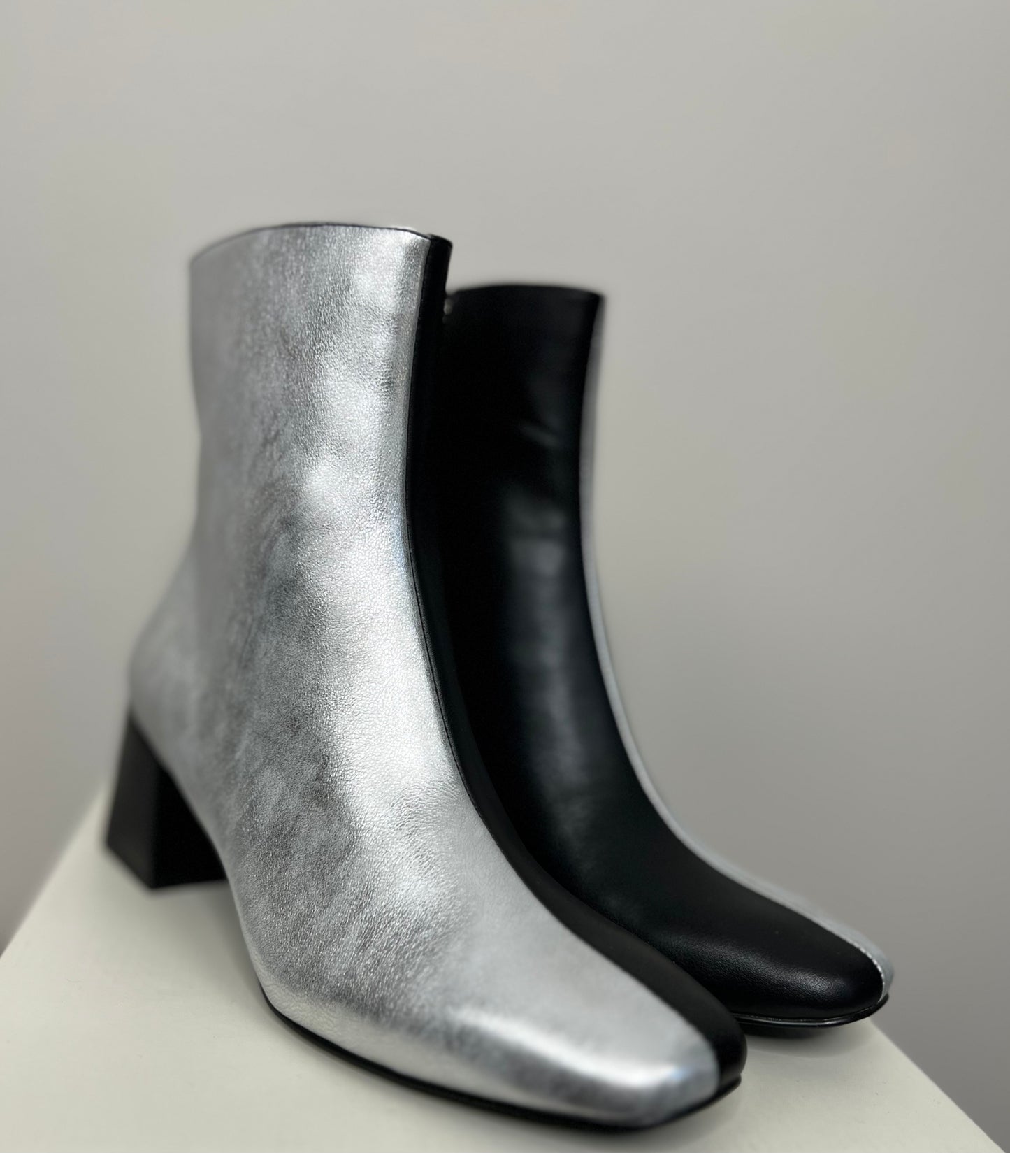 Metallic Color Block Booties