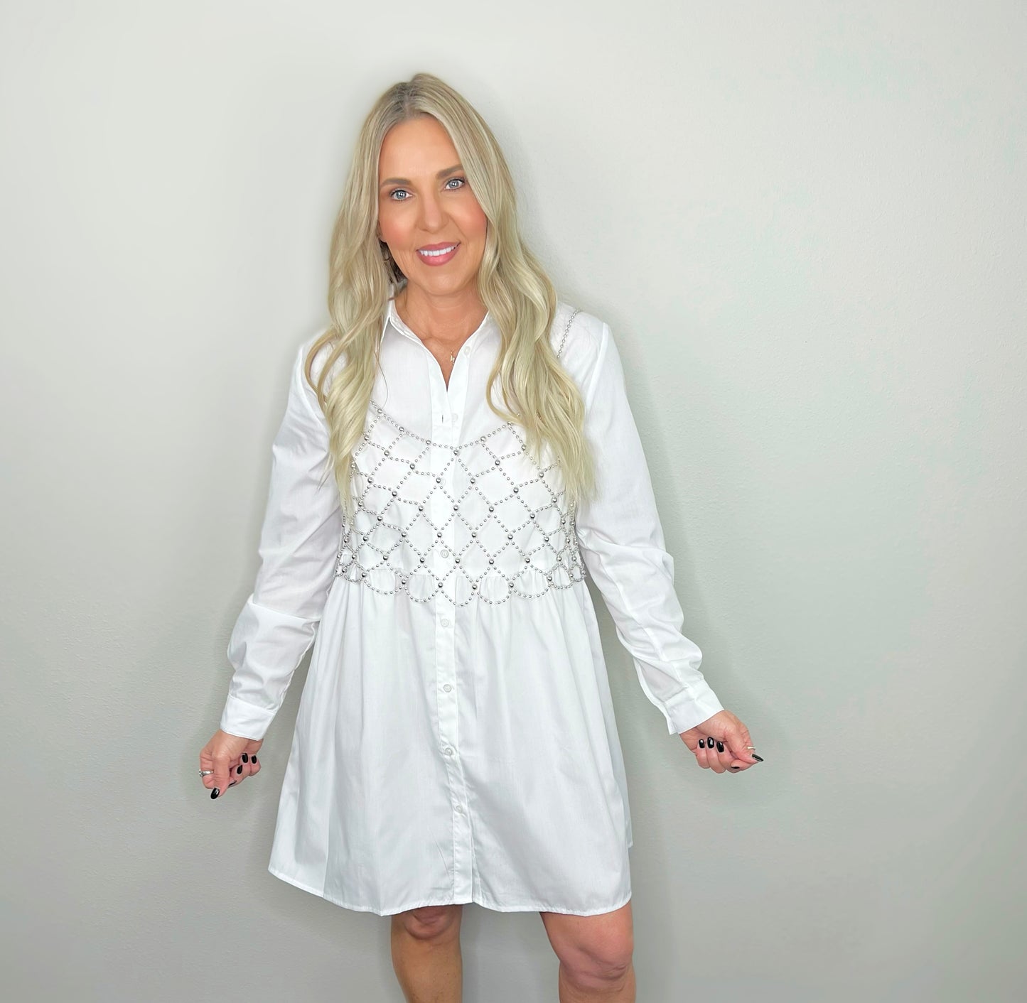White Button Down Dress