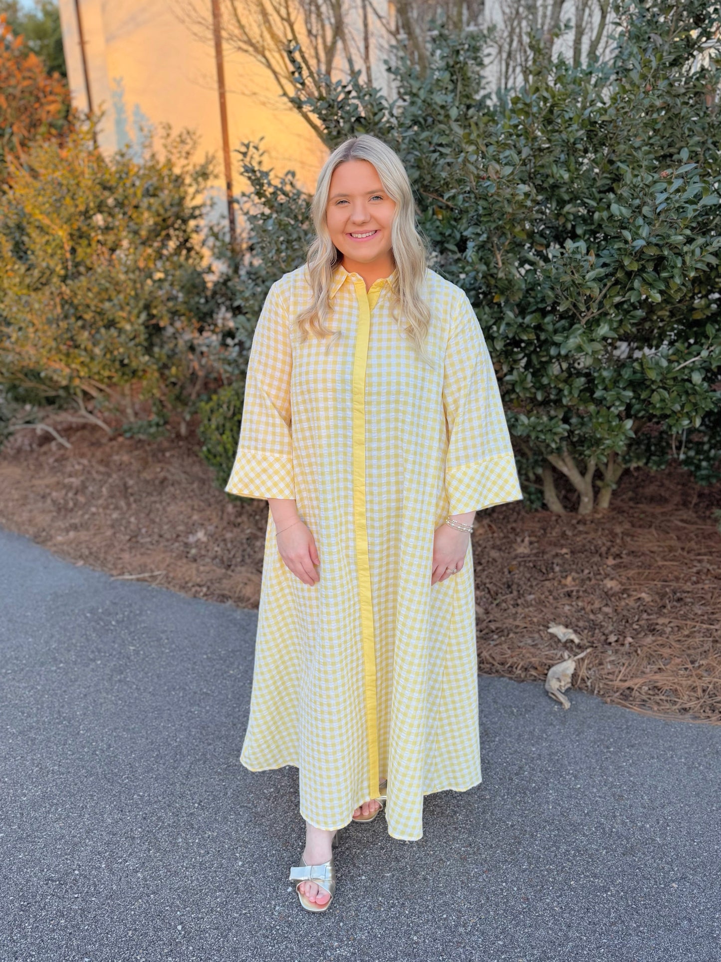 Gingham Midi Dress
