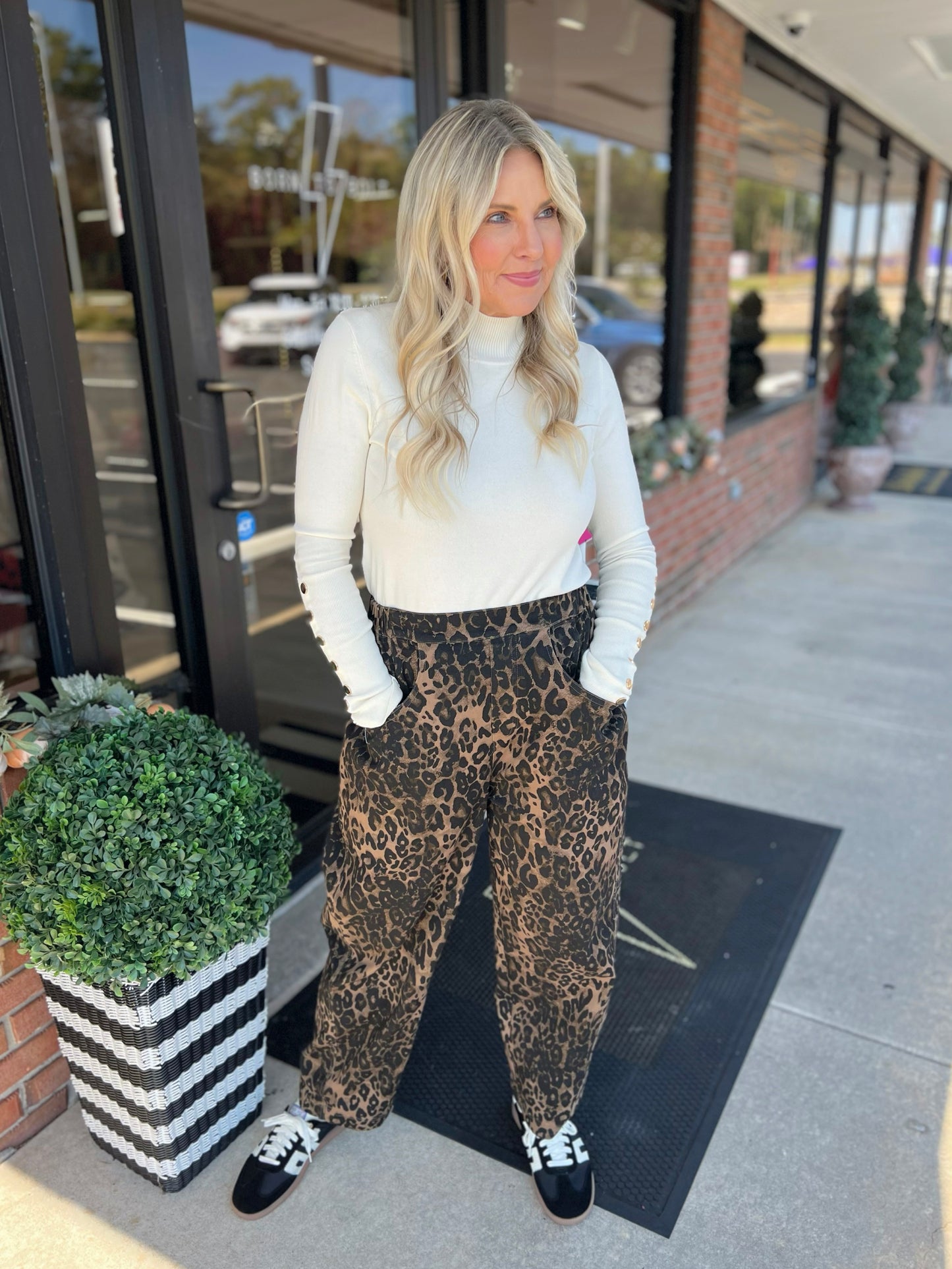 Leopard Barrel Pants